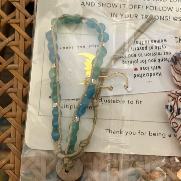 Lotus and Luna Bracelet and Patterned Scrunchie - Picture 3 of 3